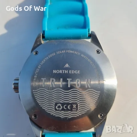 Solar-powered diving watch NORTH EDGE TRITON, Blue, Blue silicone strap, снимка 8 - Мъжки - 56747385