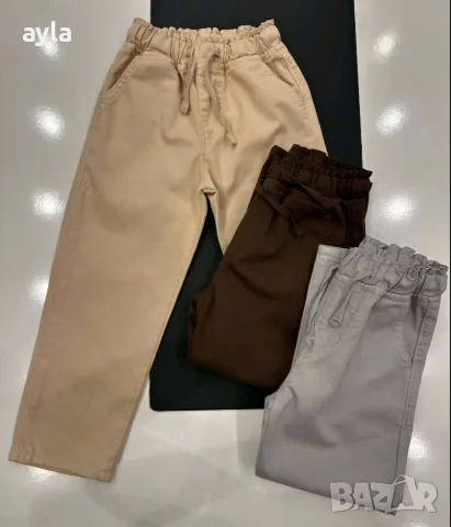 Панталони с ластик 👖
/налични в бежов и сив цвят/
💸Цена-16,00€
🏷Размер от 92 до 128