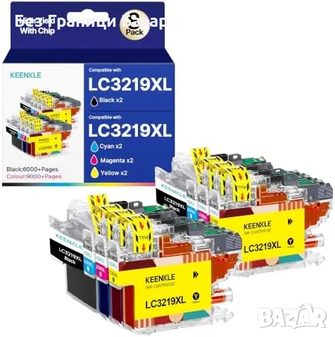 Нови Brother LC3219XL мастилени касети за MFC-J6530DW J5730DW J6935DW 8 броя тонер принтер мастило