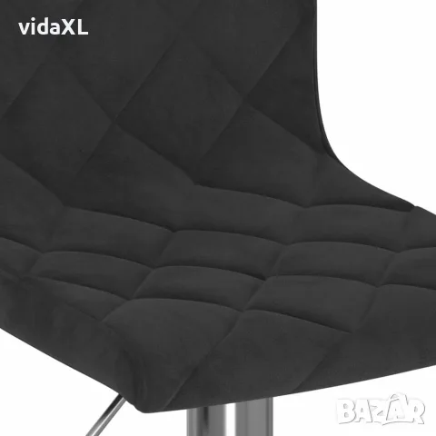 vidaXL Бар табуретки, 2 бр, черни, кадифе, снимка 7 - Столове - 56147030