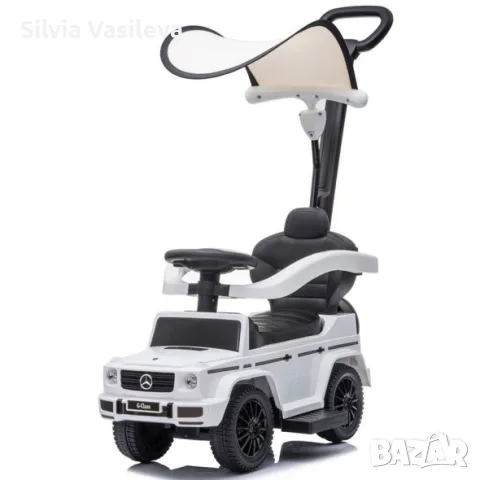 Детска количка Ride-on с дръжка MERCEDES G350D БЯЛА
