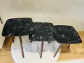 комплект от три маси с мраморен ефект, снимка 2