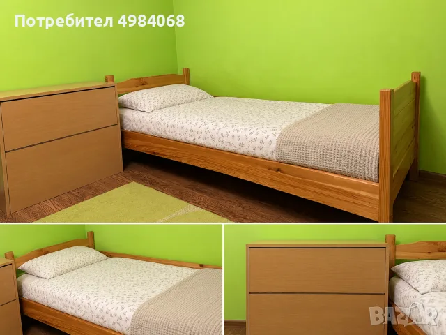 две ъглови легла от масивно дърво ракла и шкаф подарък 