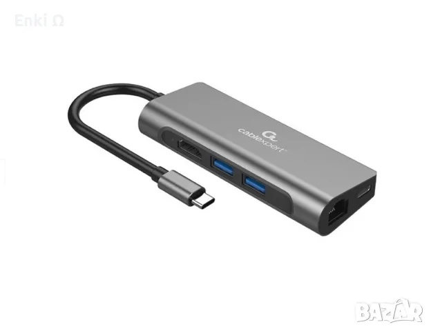 CableExpert 5-в-1 USB-C Адаптер, снимка 2 - Слушалки за компютър - 56584427